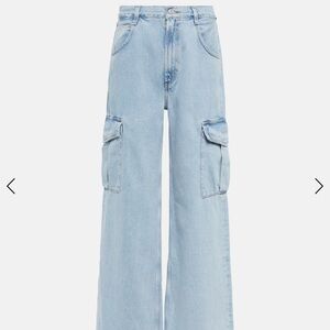 Agolde Light Blue Wide Leg Cargo Jeans